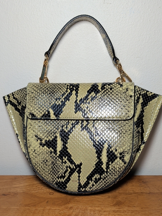 Wandler Handbags - Wandler Hortensia Mini Bag in Beige Python Leather Snake-Embossed Top-Handle